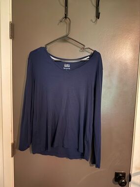 croft & barrow navy long sleeve top